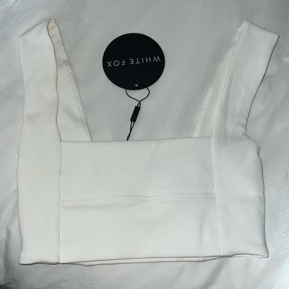 WIDE STRAP CROP TOP RIBBED NWT